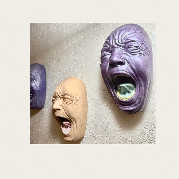 X3 (3) Screaming faces hand painted - asking price is firm - Picture 12 of 16